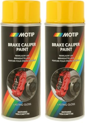 MOTIP Peinture pour Etrier de Frein Bombe Aérosol Spray de Peinture pour Etrier Auto Moto - Jaune - 400 ml - Ref. 04097 (Lot de 2)