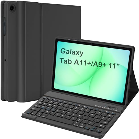 Keyboard Case for Samsung Galaxy Tab A11 Plus 11 2025/ A9 Plus 11 2023 | Magnetically Detachable Wireless Detachable Bluetooth Keyboard for SM-X230/X235/X236/X210/X216/X218 (Black)