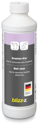 blizz-z Brunnen-Klar - verhindert die Bildung von Kalk im Wasser- 500 ml | Lösung gegen Algen und Bakterien - für Gartenbrunnen, Zierbrunnen innen und außen ohne Fischbesatz - Made in Germany