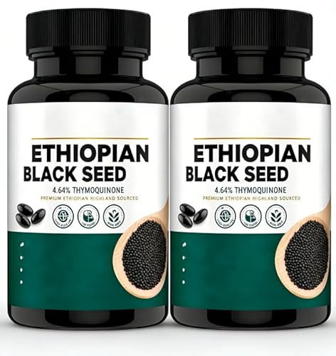 Aceite de semilla negra etíope, 100% puro de Nigella sativa, 60 cápsulas