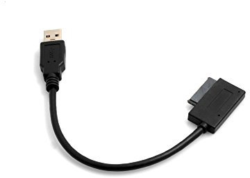 System-S, Cavo Adattatore per Lettore Ottico USB di Tipo A 3.0 (Maschio) a Slimline SATA 7 + 6, 13 Pin, per Laptop CD/Dvd Rom
