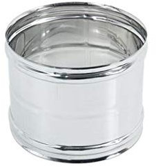 Manicotto inox 150mm 5 decimi AISI 304 giunzione raccordo a doppio bicchiere FF
