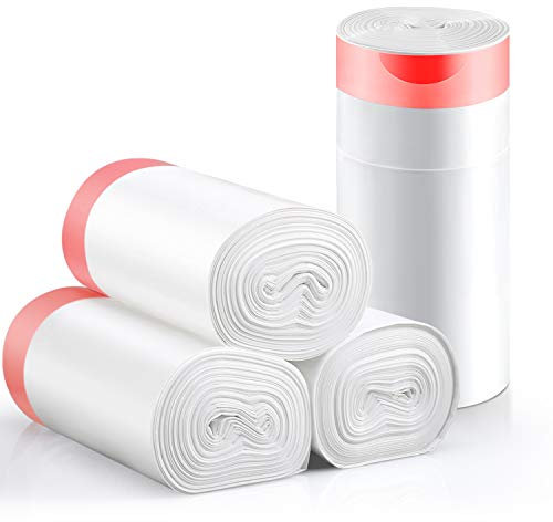 Small Trash Bags, KONE 192 Count 4 Gallon Drawstring Trash Bags Extra Thick Garbage Bags Wastebasket Bin Liners Plastic Trash Bags for Bathroom, Bedroom, Office, Car, Kitchen, Home