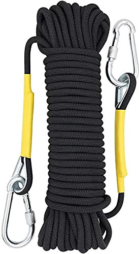 X XBEN Multi-use 8mm 10m Outdoor Rope Home Emergency Escape Rope, Black Multifunctional Cord Safety Rope for Magnetic Fishing Hiking Caving Camping
