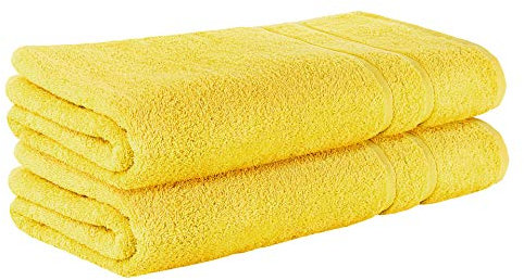StickandShine 2er SET Premium Frottee Saunatuch 80x200 cm in gelb in 500g/m² aus 100% Baumwolle