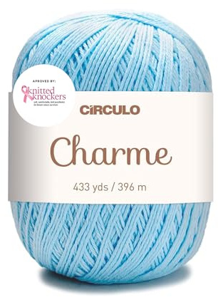 Circulo Baumwollgarn zum Häkeln und Stricken, 100% mercerisiertes Baumwollgarn, brasilianische Jungfrau Baumwolle - Candy Bluel, 5 Unzen, 433 Yds - Sport