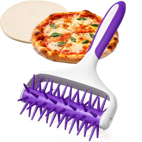 KUNKETECH Silikon-Pizza-Pie-Pig-Roller, Docker für Pizzakrusten oder Gebäckteig, Pizza-Lochstanzer, Kuchen, Pizza, Kekse, Brot, Gebäck, Teig