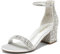 DREAM PAIRS Womens Bridal Sandals Glitter Ladies Mid Low Block Heels Ankle Strap Strappy Wedding Party Evening Prom Open Toe Shoes SDHS2202W,Size 8,Silver/Rhinestone,SDHS2202W