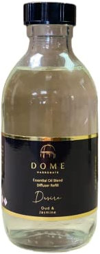Dome of Harrogate | Desire Oud & Jasmine Diffuser Refill | 200ml Reed Diffuser Oil | Deep, Sensual Fragrance with Rose | Essential Oil Blend | Opulence Collection | Use with Desire Reeds Only