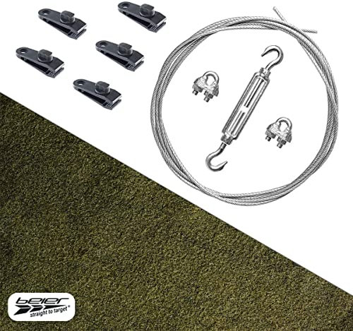 Pfeilfangmatte Set + Zubehör Green Nature I grün 4 Meter breit - 2 Meter hoch I Armbrust & Bogenschießen Pfeilfang I Pfeil Auffangmatte fertig zur Montage I by Beier Germany