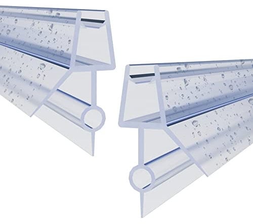 WITEN&NOCK Duschdichtung 2x100cm Glasstärke 7/8m Wasserabweiser Dichtung Ersaztdichtung mit verlängertem Abtropfprofil für Duschkabine Dusche Glastür