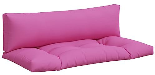 vidaXL Palettenkissen 2 TLG., Kissen für Gartenmöbel Hocker Sofa, Wasserabweisendes Sofakissen, Sitzkissen Palettenpolster Gartenkissen, Rosa Oxford Gewebe