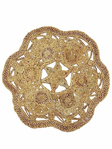carpetfine Juteteppich Paul Rund Naturfarbe Beige Ø 200 cm handgewebt aus Jute | Moderner Naturteppich Uni im Boho - Style Teppich Rund für Wohnzimmer, Schlafzimmer und Küche