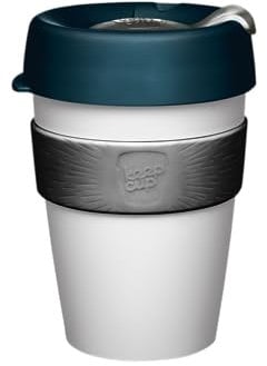 KeepCup Wiederverwendbarer Kunststoff-Kaffeetasse, spritzwassergeschützter Deckel, BPA-frei, Barista-Qualität, mittelgroß, 340 ml, Tanne