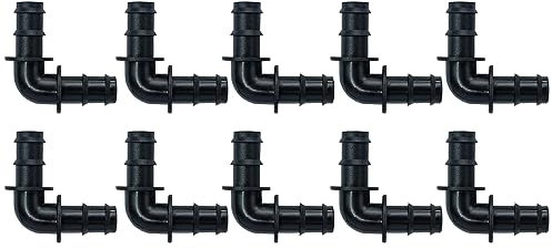 GASMIS 10 Stück Eckverbinder für 12mm Tropfschlauch, Perlschlauch, L-Winkel 90° Schlauchadapter für Bewässerung System