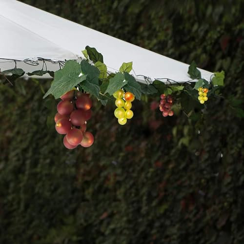 EONANT Solar Trauben String Licht im Freien wasserdichte 80LED Weinrebe hängende Beleuchtung Simulation Obst Dekoration kleine Tavernen Garten Sonnenschirm Schirm Hochzeit Party Licht (Lila/grün)