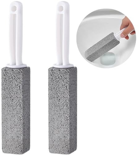 Zuofan 2 Stück Bimsstein Reinigungsstein mit Griff, Blöcke Bimsstein für Toilette, Bimsstein Toilettenreiniger für Bürsten Flecken, Bimsstein für Wc, Toilette-Reinigungsstein mit Griff, für Toilette