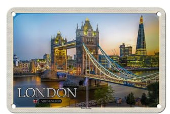 Femer Blechschild Städte Tower Bridge London UK England 18x12cm Schild