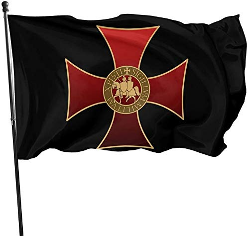 Garten Flaggen Templer-Ritter-Logo Feiertage Flags Uv-Beständig Personality Flags Durable Balkonflagge Für Outdoor Party Festival 90x152cm