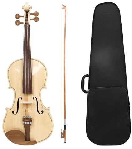 JISADER 4/4-Geigenset, Holzgeige, tragbare Starter-Sets, Anfänger-Geigen-Sets für Geigenliebhaber, Erwachsene, Kinder, Studenten, Kinder, Jugendliche