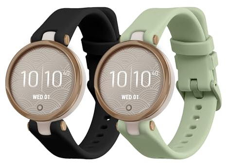 kwmobile Straps Compatible with Garmin Lily Sport Straps - 2x Replacement Silicone Watch Bands