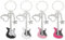 TYXHXTF 4 Pièces Porte-clés Guitare, Porte-Clés, Porte-clés Rock, Pendentif Clé, Instrument de Musique Porte-clés, Musique Pendentif, pour Décoration Cadeau