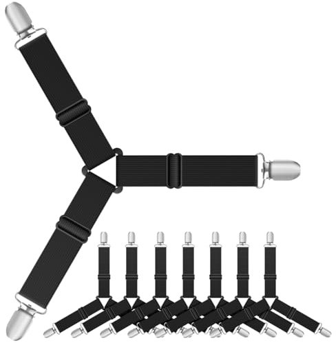 Lesfit Bettlakenspanner Verstellbar, 8 Stück