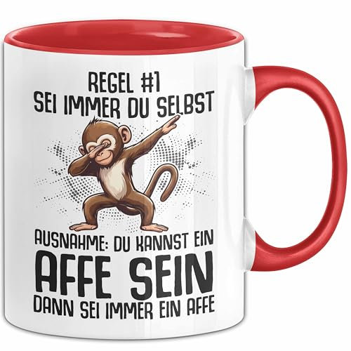 Sei Immer Du Selbst Lustige Affen Tasse Schimpanse (Rot)