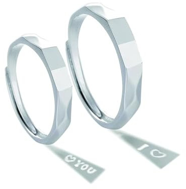 KEYGEM Adjustable Light Sculpted Ring, I Love You Secret Projection Ring, S925 I Love You Light Sculpted Ring, I Love You Adjustable Light Sculpted Ring, Personalized Handmade Projection Ring (2pcs)
