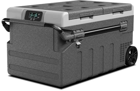 DISHENGZHEN 12 Volt 80QT (75L) Portable Refrigerator Freezer, Dual Zone, Low Noise, Car & Home Use