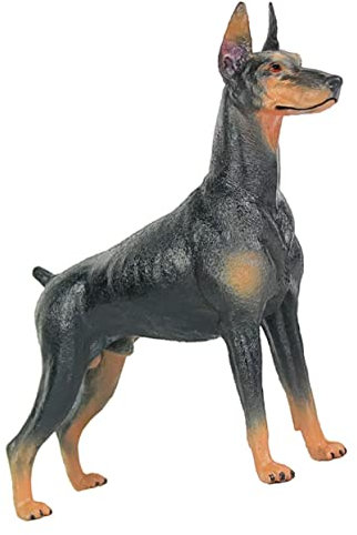 ORFOFE Steiff Hund Hundeschmuck Hundefiguren Wohnkultur Tierfiguren Dobermann-Spielzeug Kinderspielzeug Hund Statue Tiermodell Hundefiguren Als Heimdekoration Plüschtier Figuren Plastik