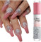 Glitter Nail Polish - Pink and Flash Silver Varnish, Quick Dry Water Based No UV Nail Polish for DIY Nail Art Beauty (10ML)