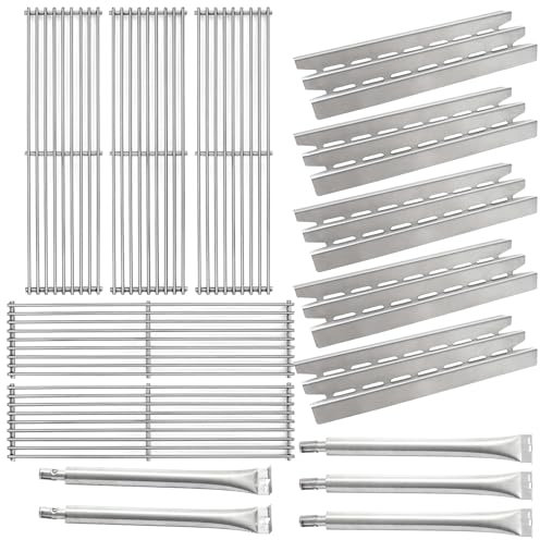 Htanch 96021 11081 66025 Grill-Ersatzteile für Broil-Mate, Huntington und Broil King Baron 540,590 590-S,9235-24 9235-27, Grillbrenner, Heizplatten, Roste, 5 Stück