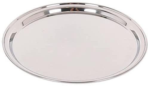 Acan Tradineur - Bandeja redonda para servir, acero inoxidable, llevar comidas y bebidas, camarero, bares, restaurantes, hogar, diseñada en España, Ø 40 cm