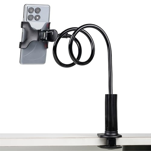 Supporto Cellulare Moderno Flessibile 360°. Porta Telefono Collo D'oca Universale, Porta Cellulare Da Tavolo E Scrivania Regolabile