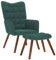 vidaXL Relaxsessel mit Hocker Dunkelgrün Samt, Sessel, Loungesessel, Loungesessel, Relaxsessel, Wohnzimmersessel, Relaxsessel, Samtsessel