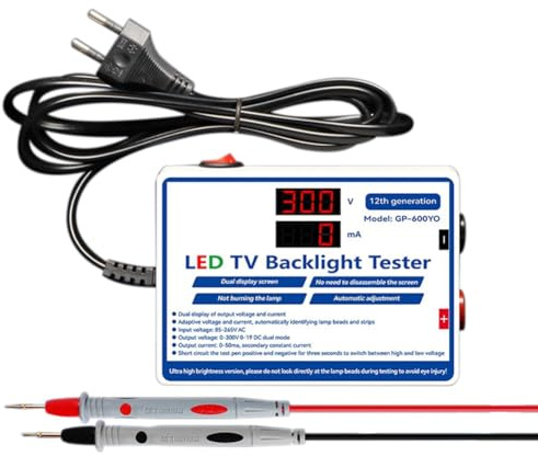 Suoumwa Comprobador de LED con Salida de 0-300 V, Comprobador de Retroiluminación de TV LED, Tiras de LED Multiusos, Barra de Perlas, Herramienta de Prueba de Lámpara, Enchufe de la UE