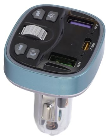 Bluetooth -Autoadapter, Drahtloser Musikadapter, MP3 -Musik -Player, Support U -Datenträger, Handfreenanruf, Audioempfänger, Auto -Ladegerät mit Typ C und USB -Anschlüssen
