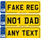 Personalised Number Plate ANY TEXT Novelty METAL Car Registration Sign Plaque 270 x 75mm Door sign plaque Kids ride on These are wall signs & Not legal number plates