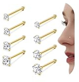 YADOCA 18G 20G Nasenpiercing Chirurgenstahl Nasenpiercing Stecker Hypoallergen Cubic Zirkonia Nasenstecker 1.5mm 2mm 2.5mm 3mm