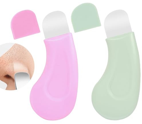 2 Pcs Silicone Nose Scraper, Pore Cleaner, Deep Clean Skin Pore Spatula, Nose Blackhead Remover Tools, Blackhead Shovel, Face Spatula Deep Clean Master for Remove Facial and Nose Blackhead