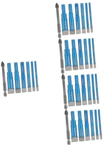 Tofficu 5 Set Punte per Trapano Piastrelle con Strumenti Foratura per Ceramica e Gres Alta e Precisione per Forature