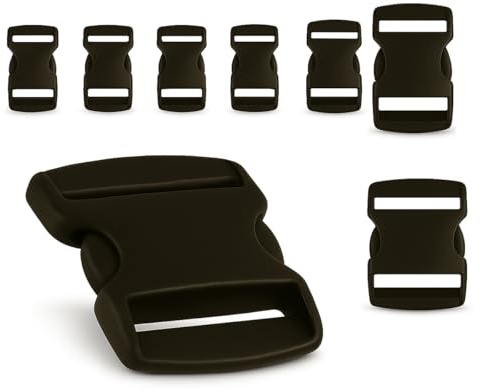 KBBB Steckschnalle Kunststoff Schwarz – 10mm / 16mm / 25mm / 30mm / 40mm / 50mm – Gurtschnalle, Klickverschluss, Ersatzschnalle für Gurtband, Taschen, Rucksäcke
