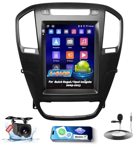 Roinvou 4+64G Autoradio Android 15 für Buick Regal/Opel Insignia 2009-2013 Wireless Carplay Android Auto, Touch Screen Radio 9.7 Zoll Bildschirm WiFi GPS Bluetooth 32EQ FM/RDS SWC Rückfahrkamera