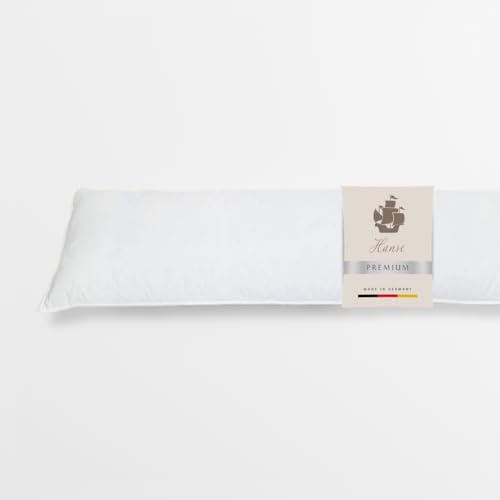 Hanse Premium Seitenschläferkissen 40x145 cm aus Daunen & Federn | komfortables Kissen für Seitenschläfer, mit 3-Kammer-System, geeignet als Schwangerschafts- & Stillkissen, Made in Germany