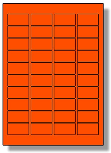 Label Planet® 40 Per Sheet, 5 Sheets (200 Tomato RED Labels). Coloured Paper Labels with Rounded Corners 45.7 x 25.4mm, LP40/45 C.