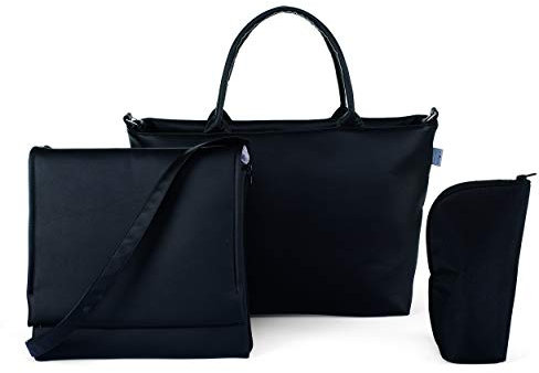 Chicco Bag in Bag Organizer mit Wickelunterlage und Mini-Tasche aus Ecopel, Schwarz (Pure Black)