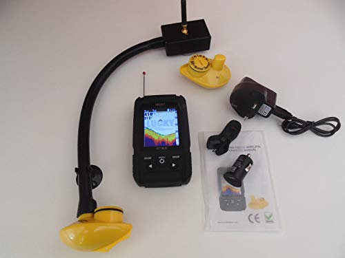 New Universal 2 in 1 (Bait Boat and Rod and Line) Wireless Colour Fish finder with Bait Boat attachment Sensor & additional sensor for portable use, both with a range of 150 metres.