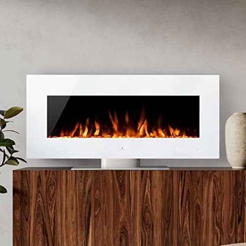 Noble Flame Vegas 1220 Weiß - Elektrokamin Standkamin Kaminofen Kamin - Fernbedienung - Verschiedene Breiten