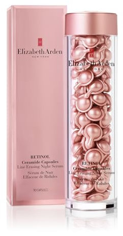 Elizabeth Arden - Ceramide und Retinol Serum Kapseln, reduziert feine Linien und Falten, verbessert den Hautton und die Textur, Einzeldosis, 1 x pro Nacht auftragen - 90 Kapseln